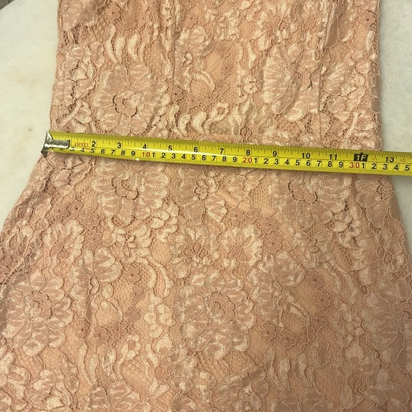 DEAL! $20! Dusty Rose Pink Lace Dress Lulu’s Halter Back Fitted Knee Length - Picture 9 of 10